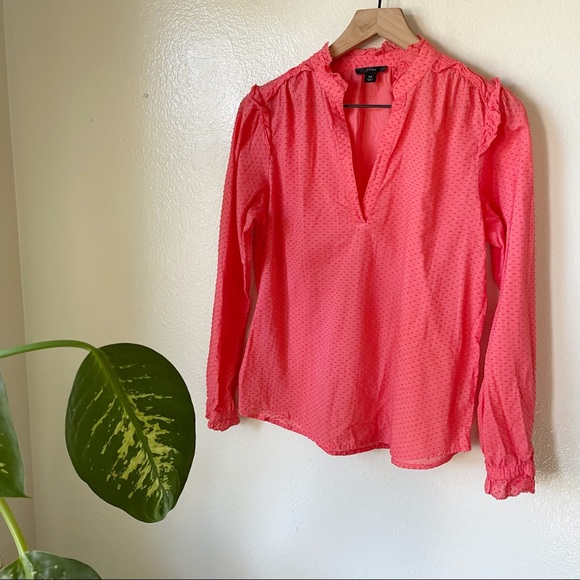 J. Crew Tops - J Crew | Ruffle Trim V Neck Popover Top